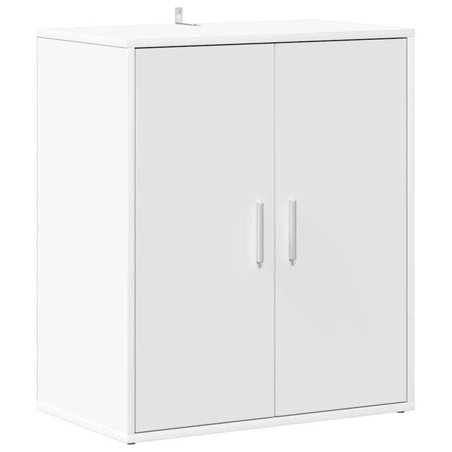 skoskab 60x35x70 cm konstrueret træ hvid