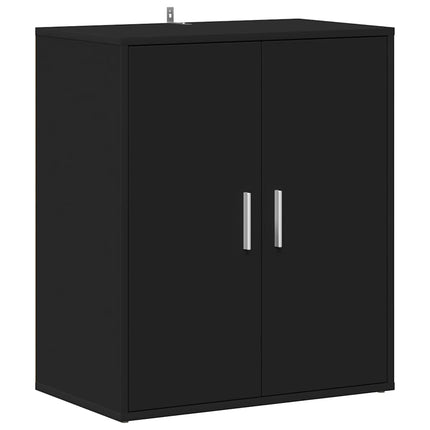 skoskab 60x35x70 cm konstrueret træ sort