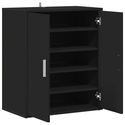 skoskab 60x35x70 cm konstrueret træ sort