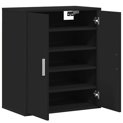 skoskab 60x35x70 cm konstrueret træ sort