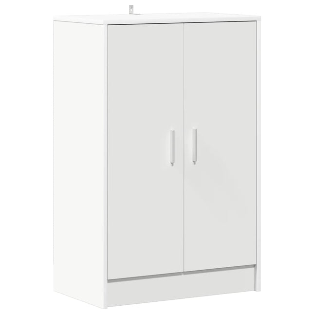 skoskab 60x35x92 cm konstrueret træ hvid