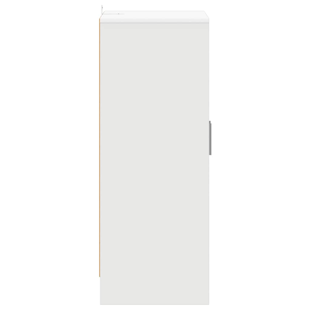 skoskab 60x35x92 cm konstrueret træ hvid