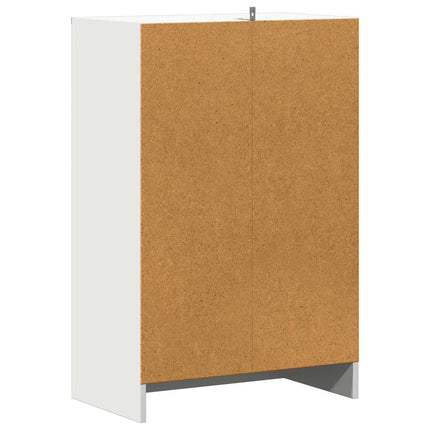 skoskab 60x35x92 cm konstrueret træ hvid