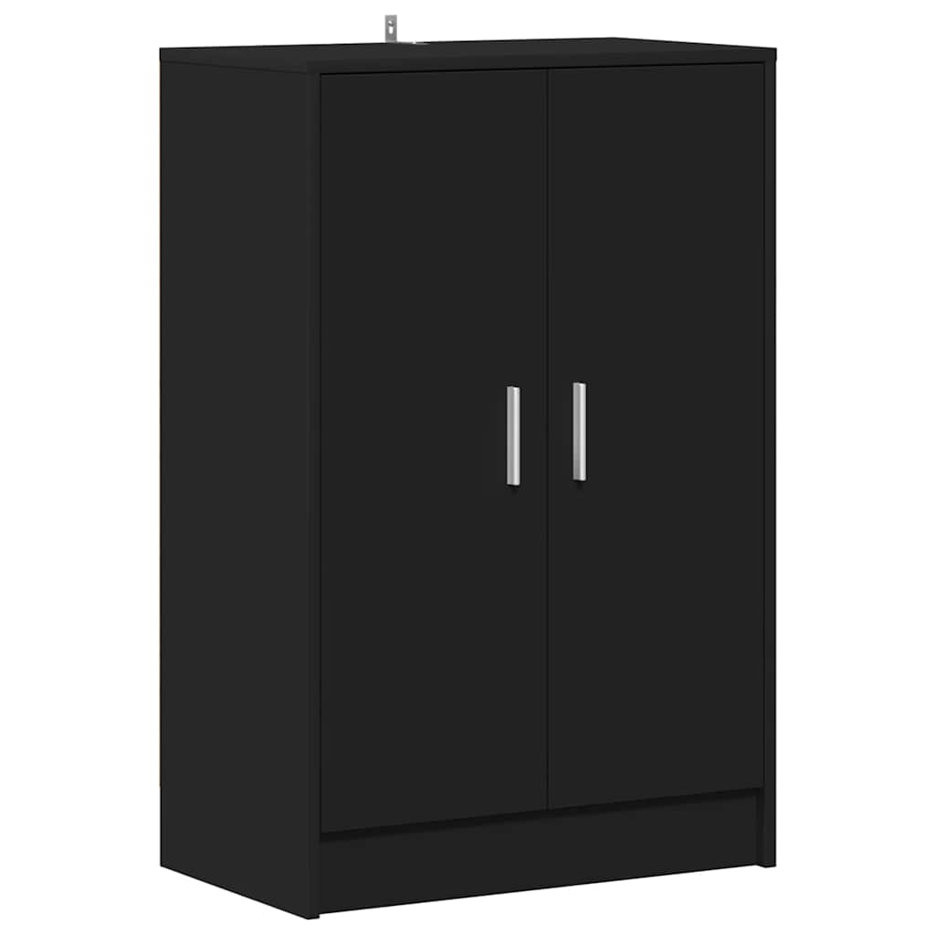 skoskab 60x35x92 cm konstrueret træ sort