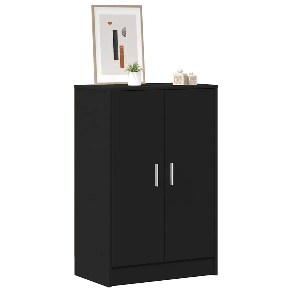 skoskab 60x35x92 cm konstrueret træ sort