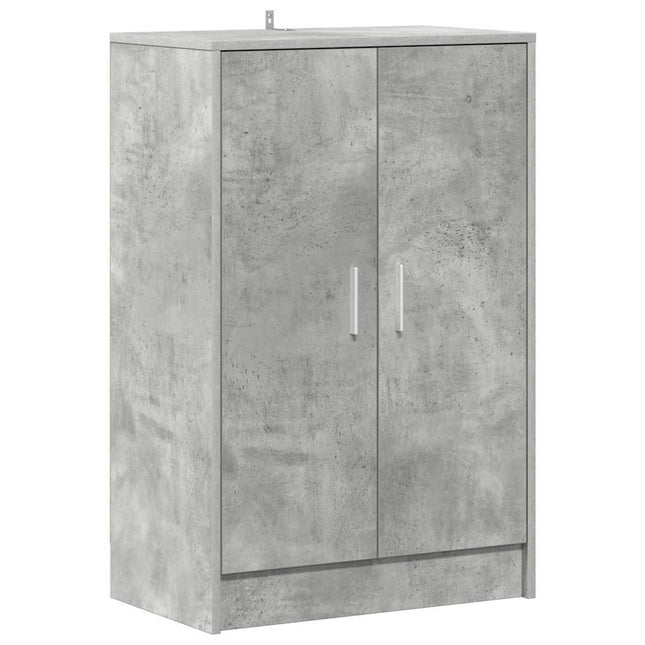 skoskab 60x35x92 cm konstrueret træ betongrå