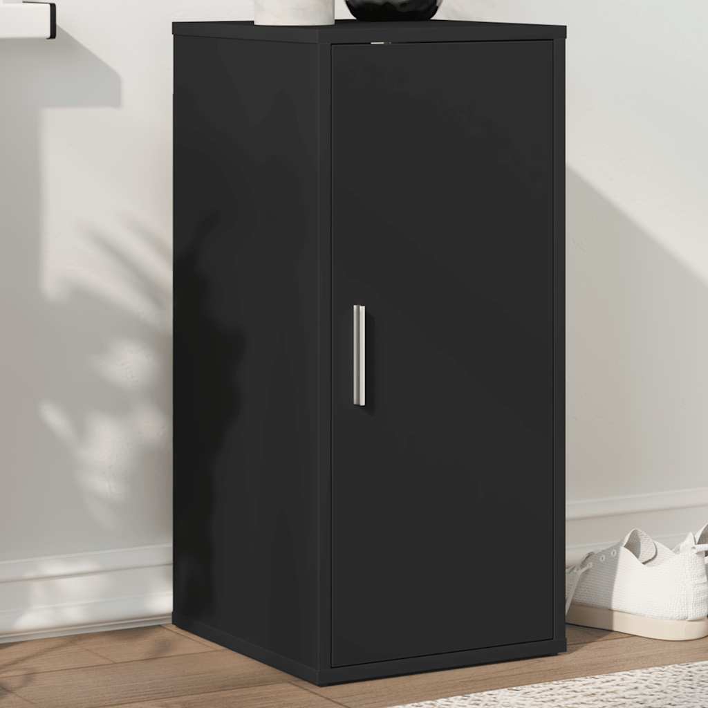 skoskab 32x35x70 cm konstrueret træ sort