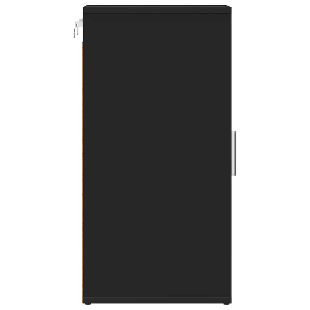 skoskabe 2 stk. 32x35x70 cm konstrueret træ sort