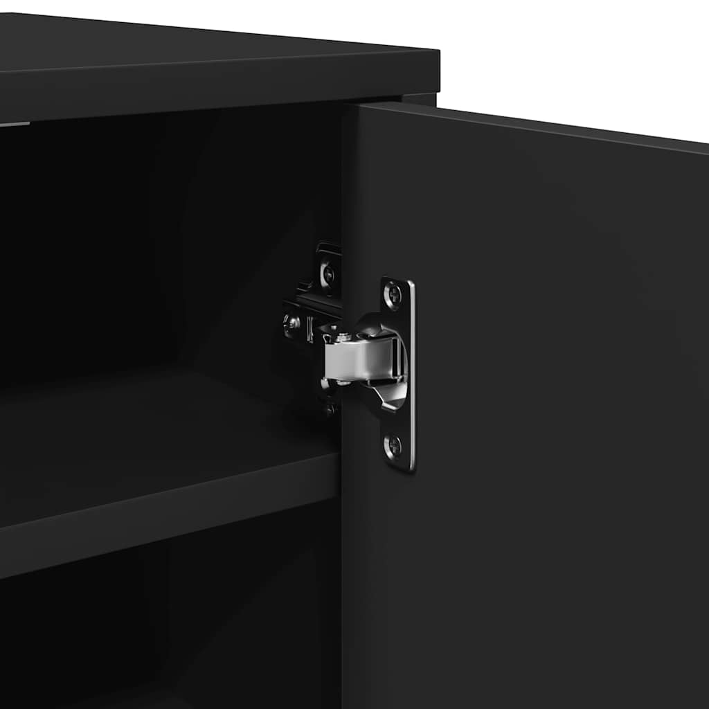 skoskab 32x35x92 cm konstrueret træ sort