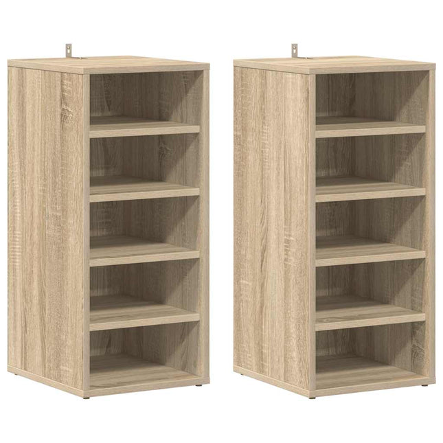 skoreoler 2 stk. 31,5x35x70 cm konstrueret træ sonoma-eg