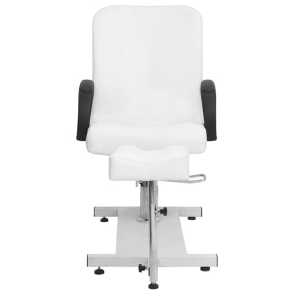 massagestol med fodskammel 127x60x98 cm kunstlæder hvid