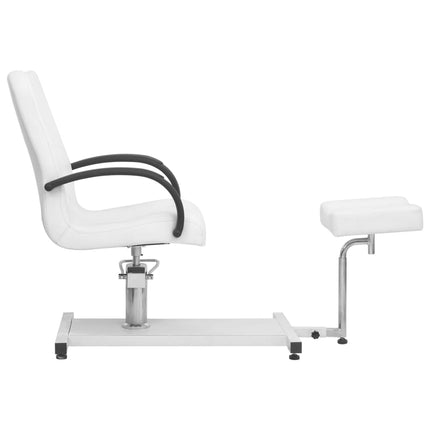 massagestol med fodskammel 127x60x98 cm kunstlæder hvid