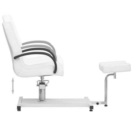 massagestol med fodskammel 127x60x98 cm kunstlæder hvid