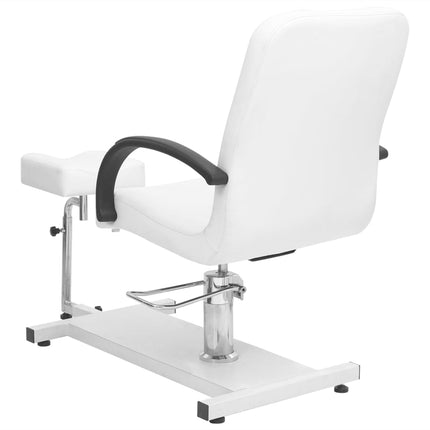 massagestol med fodskammel 127x60x98 cm kunstlæder hvid