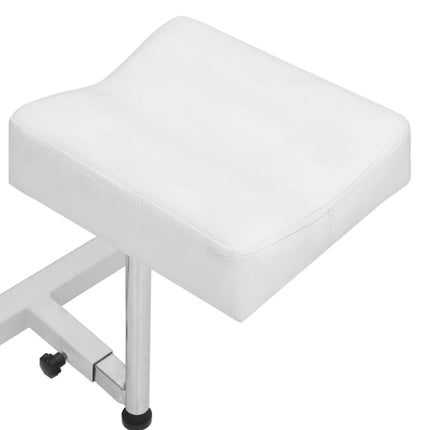 massagestol med fodskammel 127x60x98 cm kunstlæder hvid