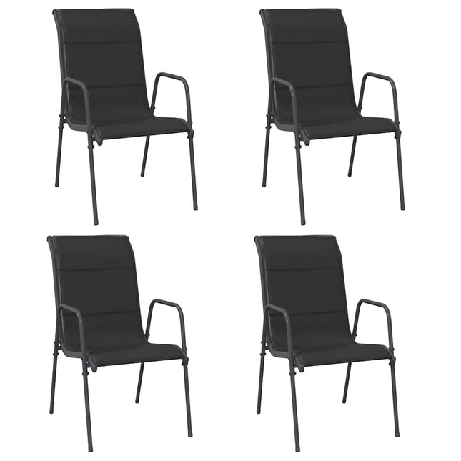 havestole 4 stk. stål og textilene sort