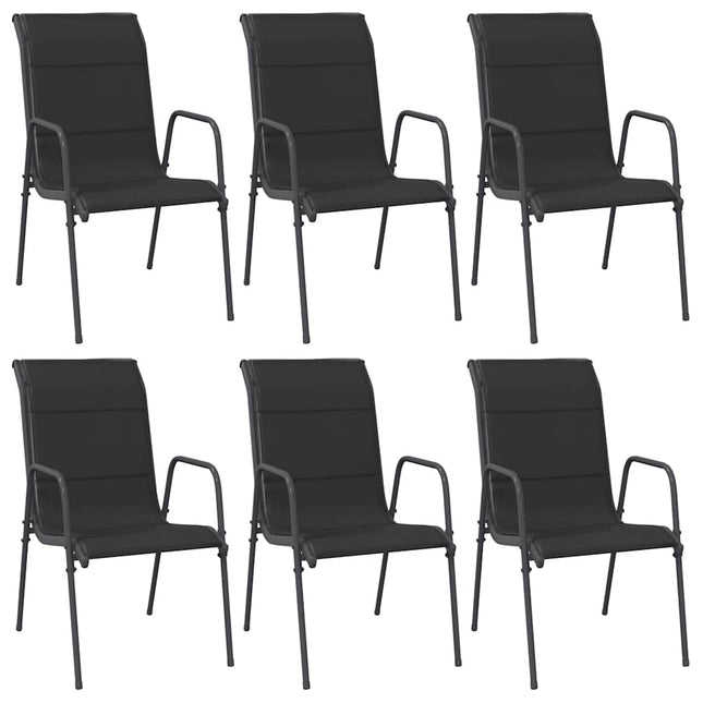 havestole 6 stk. stål og textilene sort