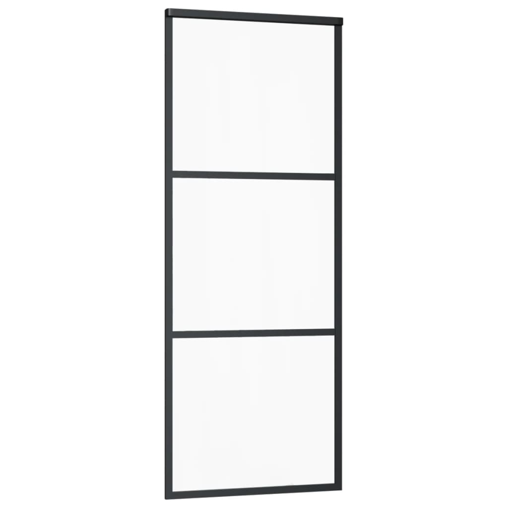 skydedør m. monteringssæt 76x205 cm sikkerhedsglas og aluminium