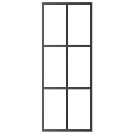 skydedør m. monteringssæt 76x205 cm sikkerhedsglas og aluminium