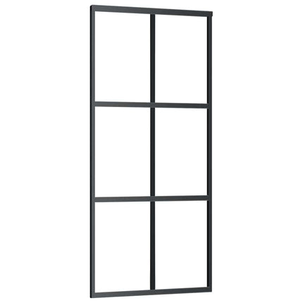 skydedør m. monteringssæt 90x205 cm sikkerhedsglas og aluminium
