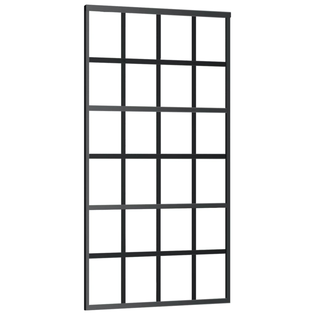 skydedør m. monteringssæt 102x205 cm sikkerhedsglas og aluminium
