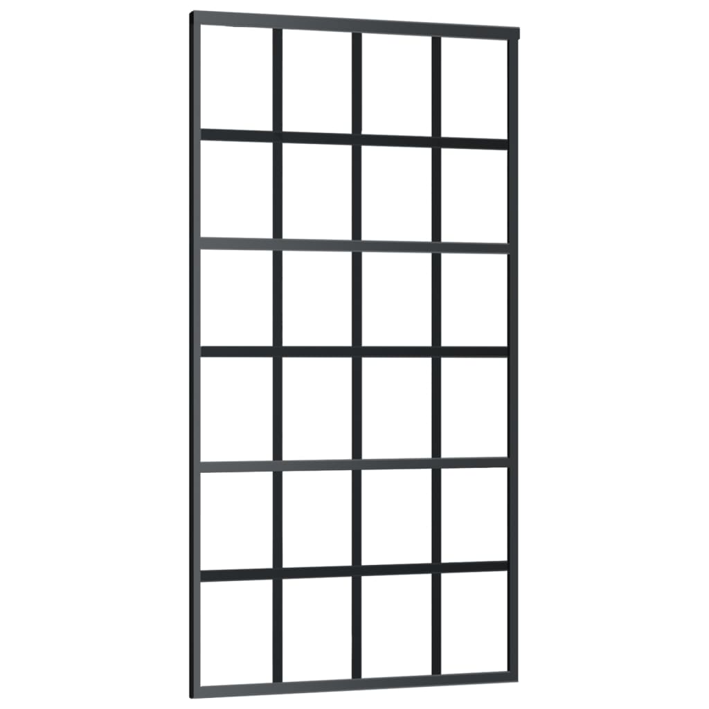 skydedør m. monteringssæt 102x205 cm sikkerhedsglas og aluminium