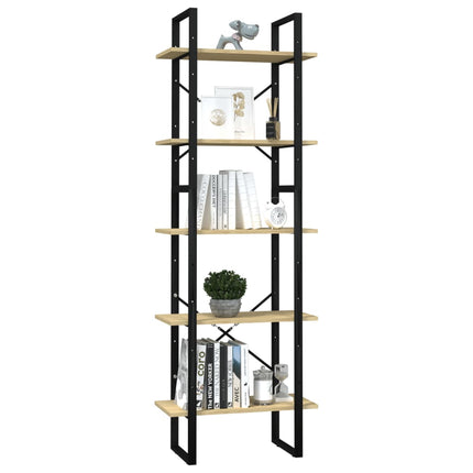 bogreol med 5 hylder 60x30x175 cm fyrretræ