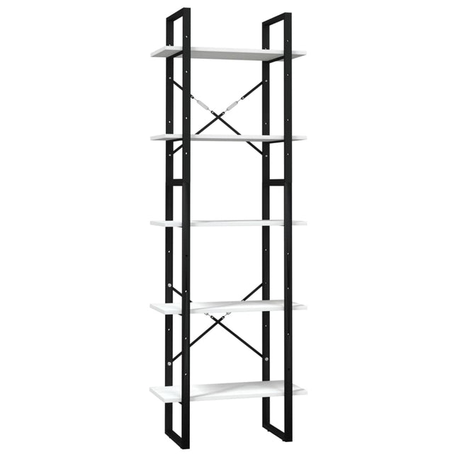 bogreol 60x30x175 cm 5 hylder massivt fyrretræ hvid
