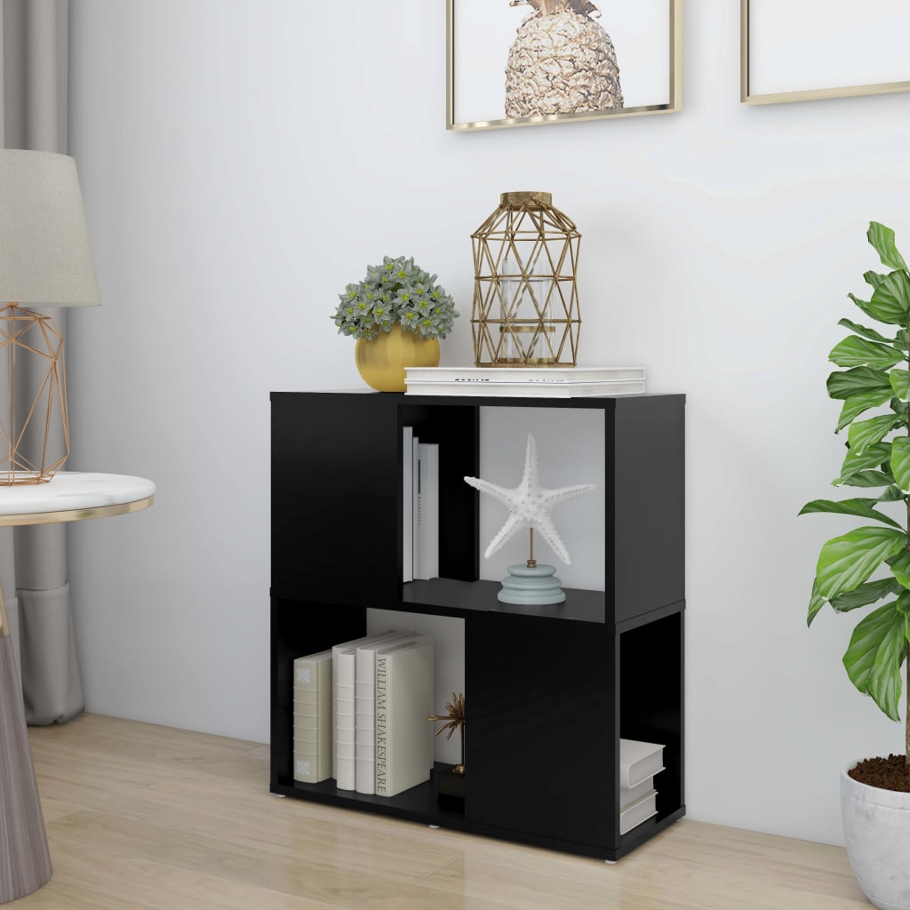 bogreol 60x24x63 cm konstrueret træ sort billede