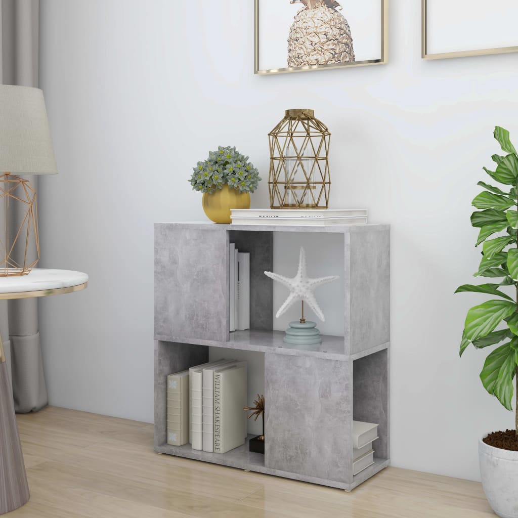 bogreol 60x24x63 cm konstrueret træ betongrå billede