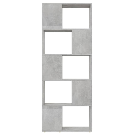 bogreol/rumdeler 60x24x155 cm konstrueret træ betongrå