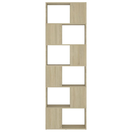 bogreol/rumdeler 60x24x186 cm konstrueret træ sonoma-egetræ