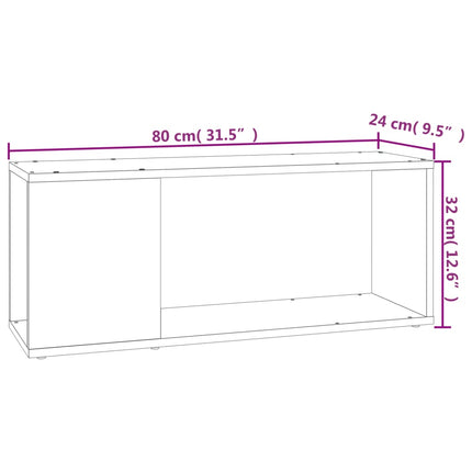tv-bord 80x24x32 cm konstrueret træ hvid