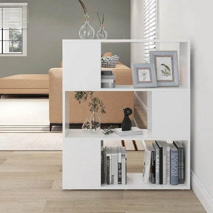 bogreol/rumdeler 80x24x94 cm konstrueret træ hvid