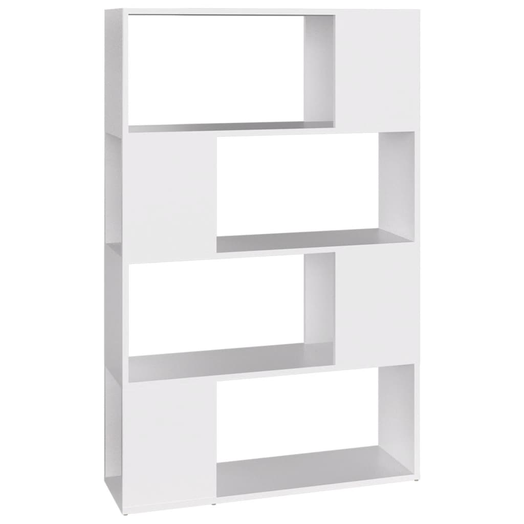 bogreol/rumdeler 80x24x124,5 cm konstrueret træ hvid