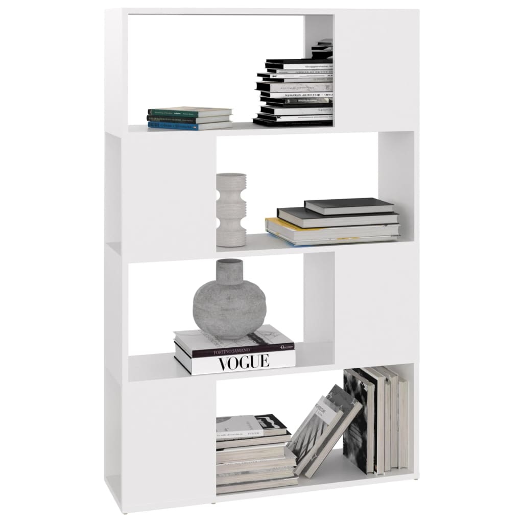 bogreol/rumdeler 80x24x124,5 cm konstrueret træ hvid