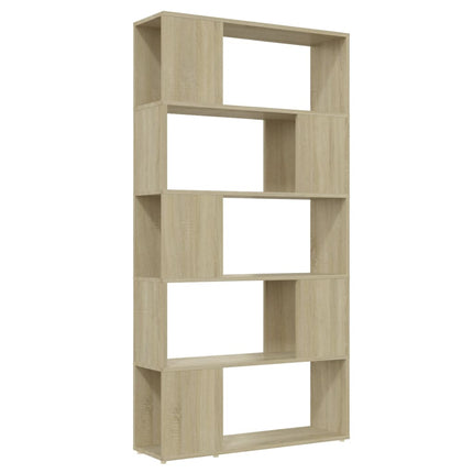 bogreol/rumdeler 80 x 24 x 155 cm konstrueret træ sonoma-eg