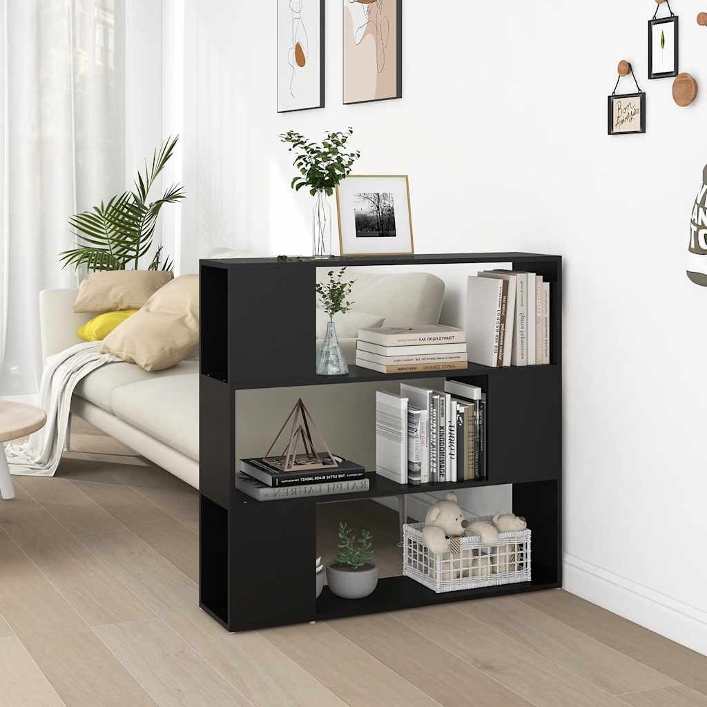 bogreol/rumdeler 100x24x94 cm sort billede