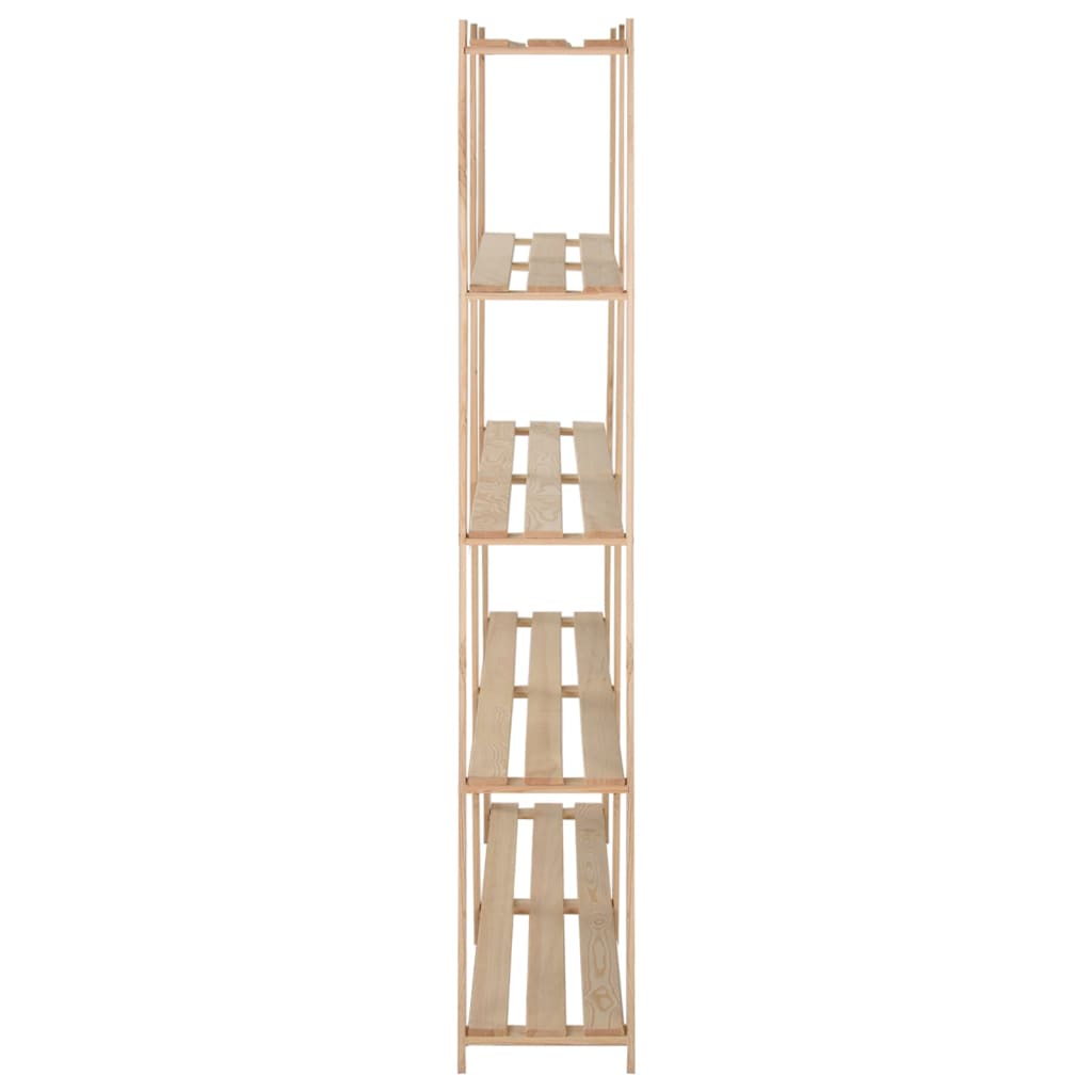 opbevaringsreol i 5 niveauer 170x28,5x170 cm massivt fyrretræ