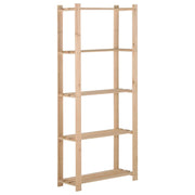 opbevaringsreol i 5 niveauer 80x28,5x170 cm massivt fyrretræ