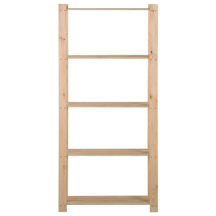 opbevaringsreol i 5 niveauer 80x28,5x170 cm massivt fyrretræ