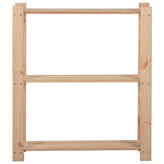 opbevaringsreol i 3 niveauer 80x28,5x90 cm massivt fyrretræ