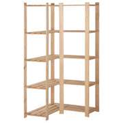 hjørnereol i 5 niveauer 82,5x82,5x170 cm massivt fyrretræ