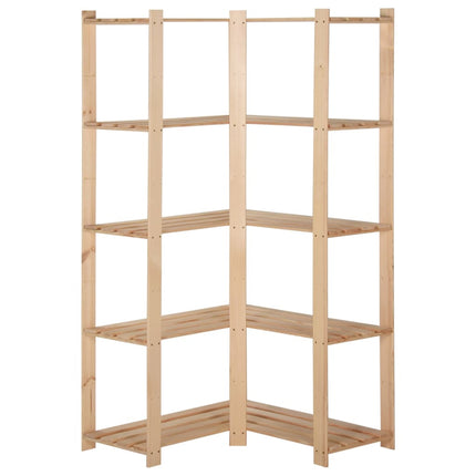 hjørnereol i 5 niveauer 82,5x82,5x170 cm massivt fyrretræ