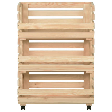grøntsagsvogn 57x30x80 cm massivt fyrretræ