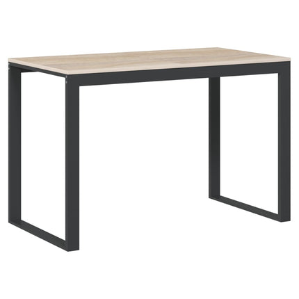 computerbord 110x60x73 cm spånplade sort og egetræ