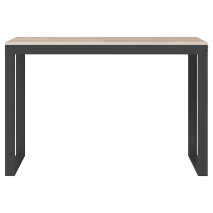 computerbord 110x60x73 cm spånplade sort og egetræ