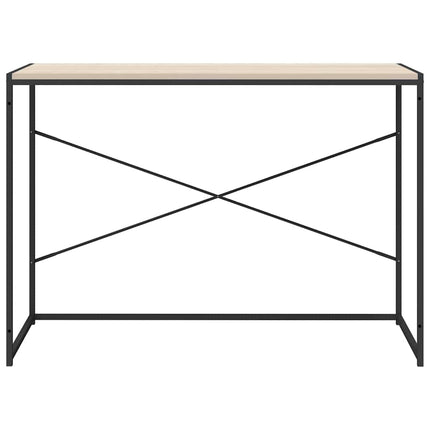 computerbord 110x60x70 cm konstrueret træ sort og egetræsfarvet