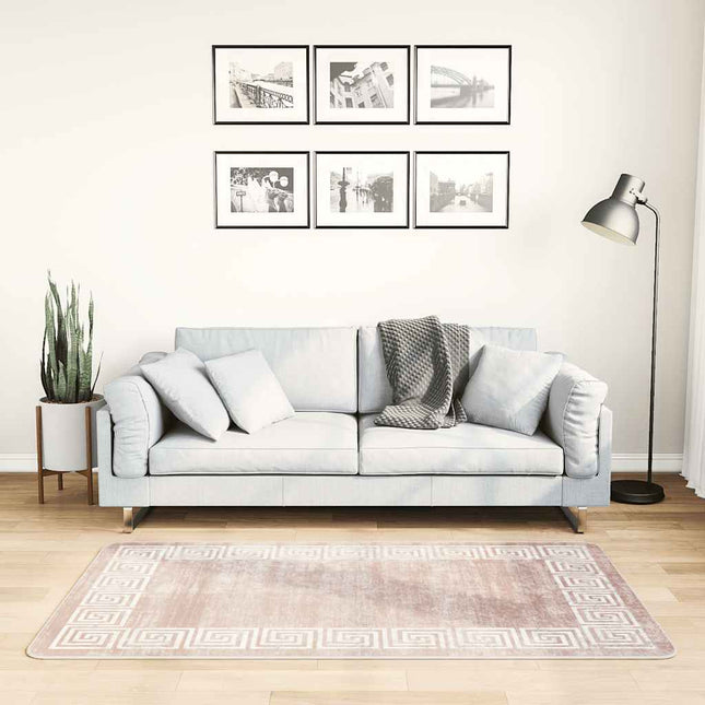 gulvtæppe 80x150 cm vaskbart beige