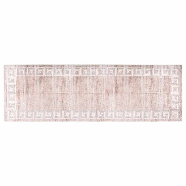 gulvtæppe 80x300 cm vaskbart beige